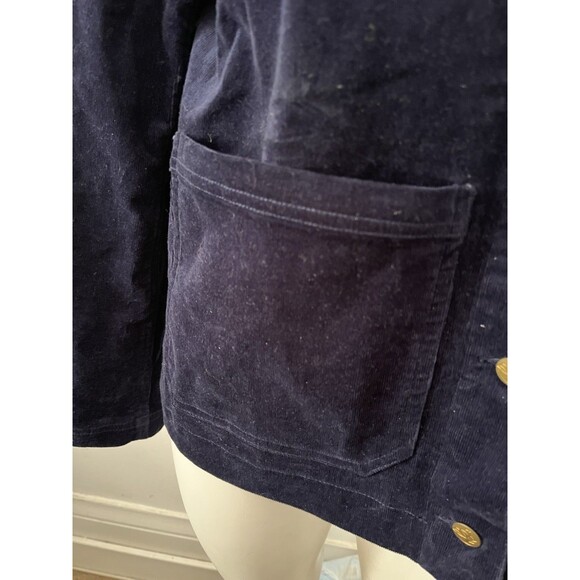 Navy Blazer Crushed Velvet Draper James Jacket With Pockets Size Medium - Picture 6 of 8